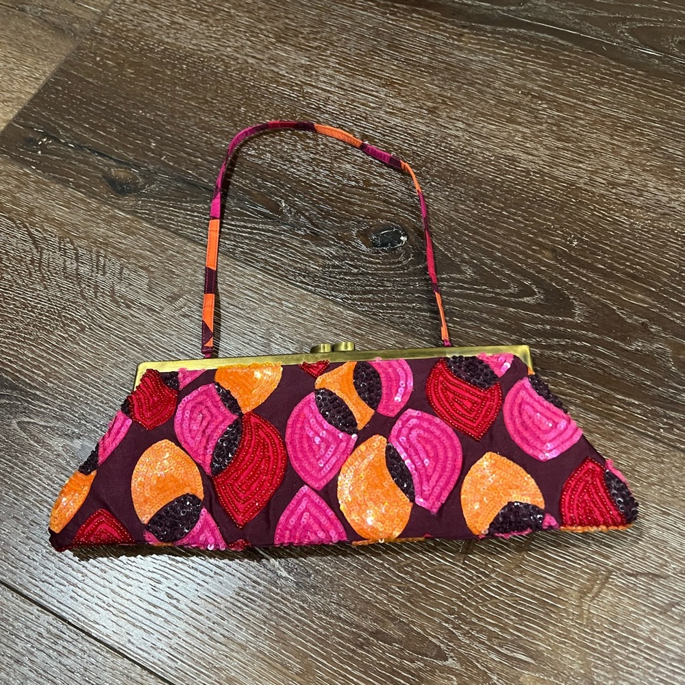 Santi beaded with sequence Colorful Patterned Clutch Bag